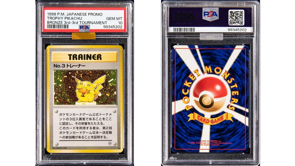 1998 Bronze 3rd Place 3rd Tournament Trophy Pikachu PSA 10