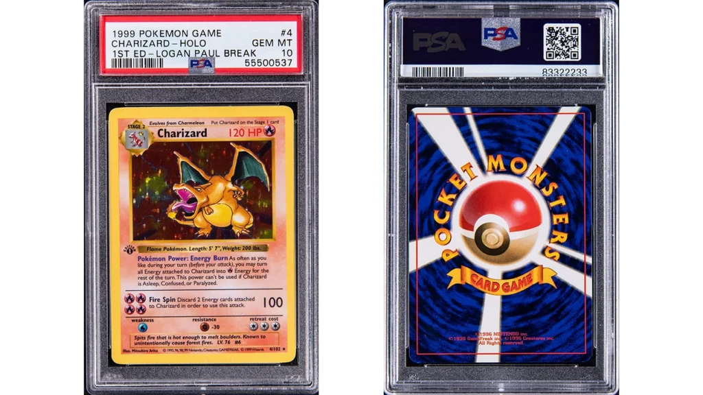 1999 Base Set 1st Edition Shadowless Charizard PSA 10